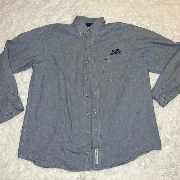 Vintage Gear Bud Light Button Up Size Large - Picture 2 of 5